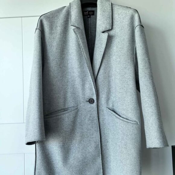ZARA TRF Collection Light Grey Coat - Picture 1 of 7